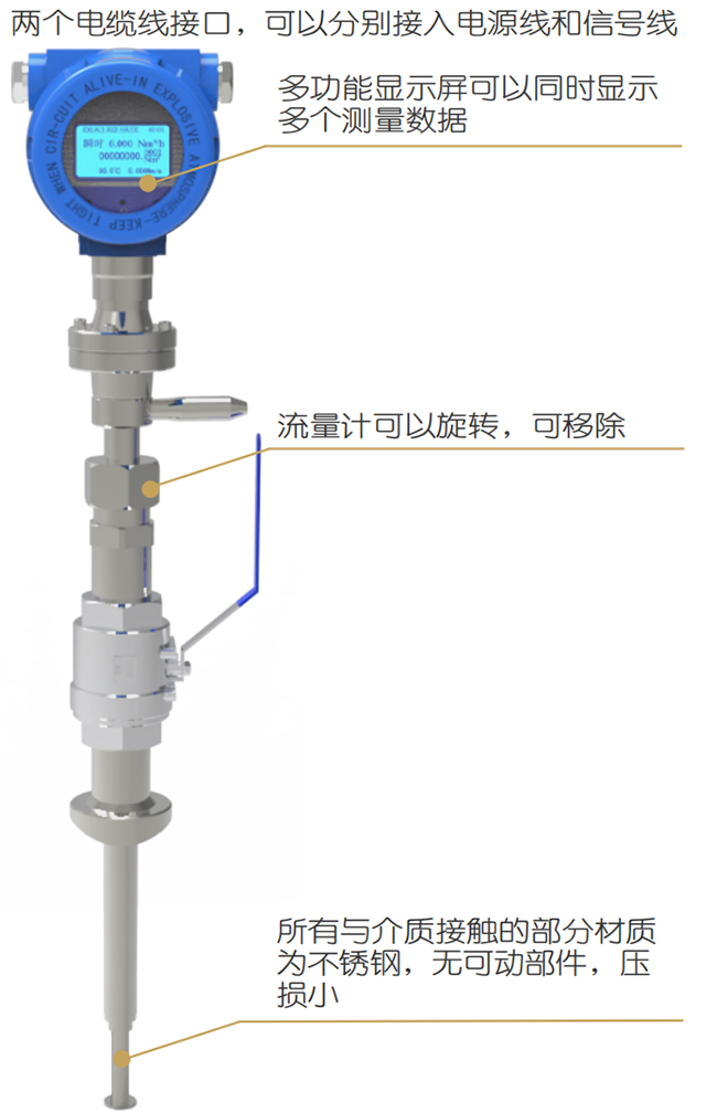 分體式熱式氣體質(zhì)量流量計(jì)結(jié)構(gòu)圖